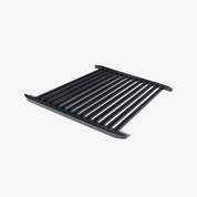 Svart grillgaller med parallella ribbor, rektangulär form