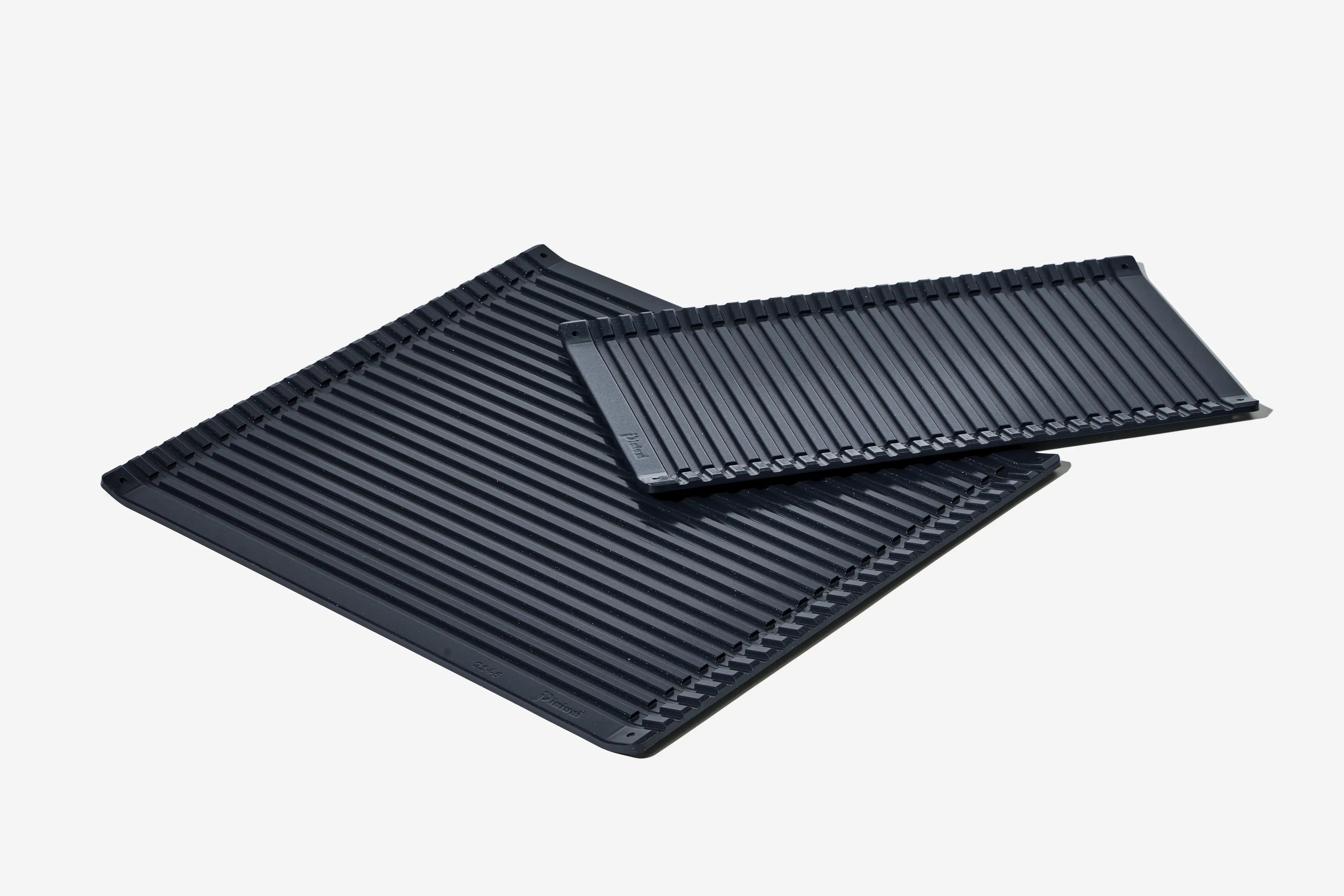 Räfflad grillplåt i svart non-stick, tvådelat set
